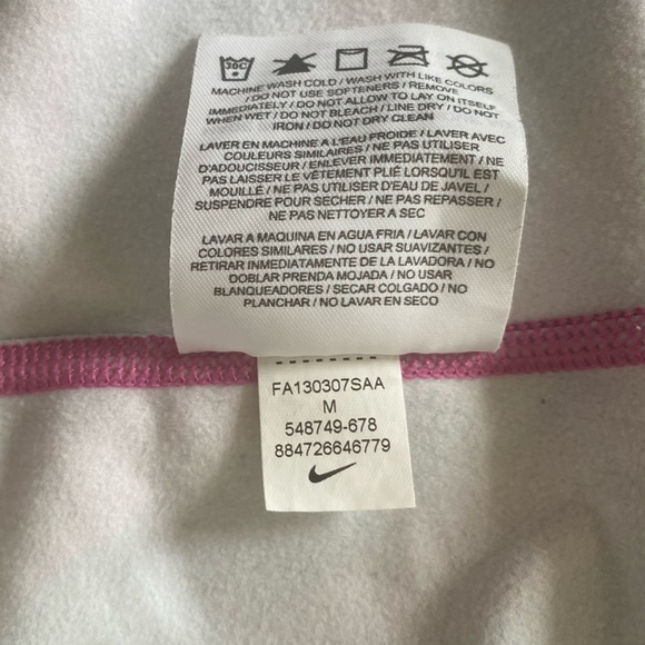 Nike Pro Pink Gray Striped Long Sleeve Dri-Fit Crew Neck Athletic Top Medium M - Picture 8 of 8